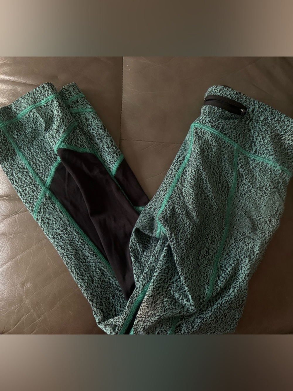 lululemon athletica Teal and Black Patterned Leggings